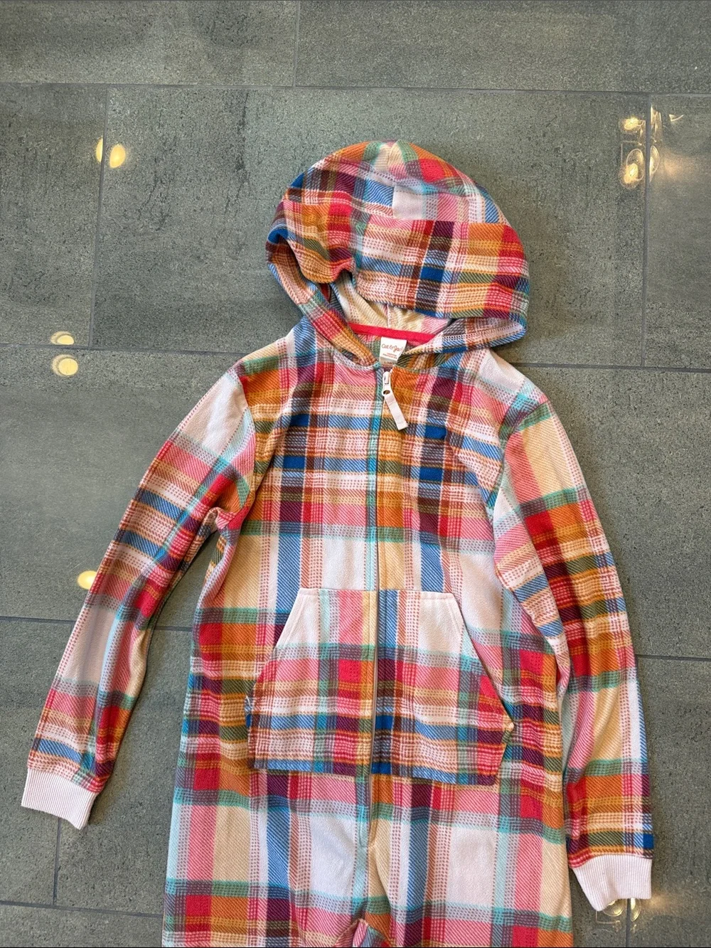 Cat & Jack Multicolor Plaid Hooded pajamas